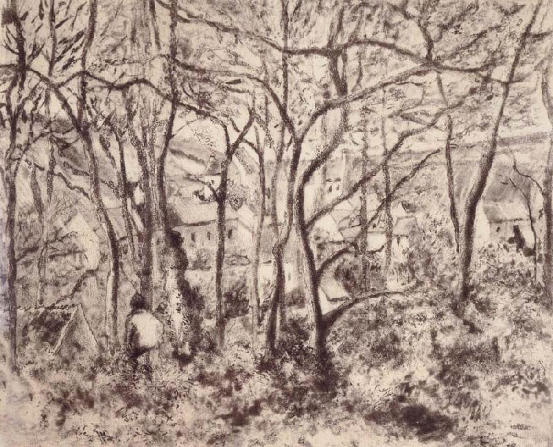Camille Pissarro Wooded landscape at L-Hermitage,Pontoise